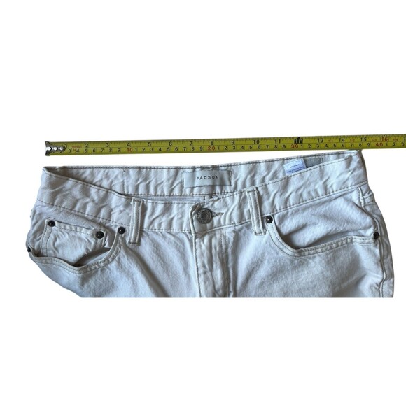 Pacsun Women’s Pants Baggy Mid Rise Wide Leg Skater Style Khaki Size 31x32 READ - Picture 3 of 8